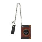 Marvel Deadpool Metal Badge Symbol Trifold Wallet with Chain