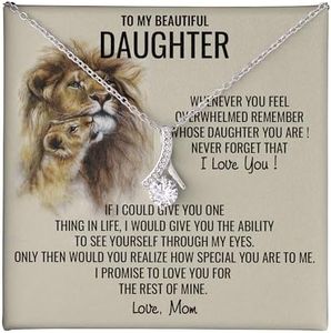 ONEZILY Daughter Gifts from Mom - Mother Daughter Necklace Gifts Birthday Gifts For Daughter Christmas Graduation Valentine, Idea Gifts For Daughter, Mom and Daughter Necklace, Silver, No Gemstone