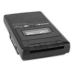 Auna RQ-132USB - Portable Cassette Recorder, Dictation Device, Cassette Tape Recorder, Battery/Mains Operation, USB, Built-in Speakers, Headphone Connection, Microphone-in, Black