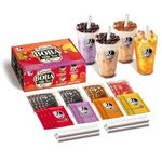 J Way Instant Boba Bubble Pearl Variety Milk Tea Fruity Tea Kit with Authentic Brown Sugar Caramel Fruity Tapioca Boba, Ready in Under One Minute, Paper Straws Included - Gift Box - 10 Servings