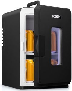 Mini Fridge 15L, Small Fridge for Bedrooms, Car Portable with 12V/240V Plug in, Skincare ECO Low Noise Mode, Cool/Warm Function, Black Cooler for Beauty, Drinks, Camping, Traval