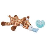 Dummy Pacifier Baby Soother, Dummies for Babies - Detachable Newborn Essentials - Portable Comforter Soothie - Stuffed Animal Plush Toy for 3-36 Months - Teething Dummie for Boys & Girls (Giraffe)