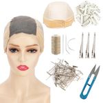 koskusder Wig Cap with Grip Band for Keeping Wigs in Place Three Colors More Full Cap-wide Transparent Lace for Lace Front Wigs with A Set of Makeup Tools