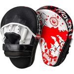 TEKXYZ Boxing Pads for Focus Training, 1 Pair Curved Mitts for Boxing Kickboxing, Muay Thai, MMA and Other Sparring Training, White