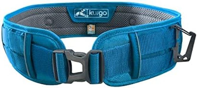 Kurgo RSG Active Utility Belt, Hands-Free Waist Belt for Dog Walking, Adjustable, MOLLE Compatible, Coastal Blue