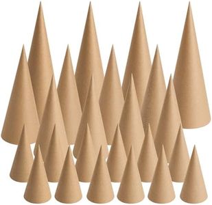 TFTAFAN 24 PCS Christmas Paper Mache Cones, Christmas Thick Cardboard Craft Cones Bulk, Open Bottom Cone for Halloween Christmas Valentine's Day DIY Gnomes Ornament Cone Tree Decorations