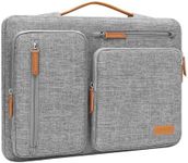 MOSISO 360 Protective Laptop Sleeve Compatible with MacBook Air/Pro, 13-13.3 inch Notebook, Compatible with MacBook Pro 14 inch M3 M2 M1, Side Open Bag with 4 Zipper Pockets&Handle, Gray