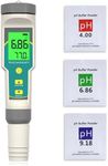 Yewhick pH and TDS Meter, 5-in-1 Digital pH Tester for Water, pH/TDS/EC/Salinity/Temp, PPM Meter Water Tester for Household Drinking, Pool and Aquarium, with ATC, 0.01 Resolution