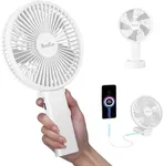 HandFan 6 Inch Handheld Fan 4000mAh Battery Operated Fan 6 Settings Personal Desktop Fan with 5-34H Working Time Removable Base Strong Airflow
