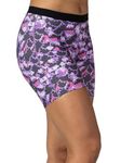 Terry Bike Shorts Women Padded, Bicycle Mixie Bike Liner Shorts For Women Cycling Underwear With Padding - Brief Style, Purple Rings, X-Large