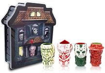 Geeki Tikis Horror Mini Muglets 4-Pack | Includes Regan, Jason Voorhees, Pennywise, Freddy Krueger | Tumbler Cocktail Glasses For Home Barware Set | Coffee Cups For Espresso, Lattes | Scary Movie Gift