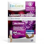 Tru Earth Eco-Strips Laundry Detergent Strips 64 Loads. No Plastic Packaging, Ultra-Concentrated, Pre-Measured Strips Easy Storage. For Machine & Hand Washing, Lilac Breeze