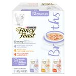 Fancy Feast Creamy Broths Collection Cat Food Complement, Variety Pack 3 Flavours - 40 g Pouch (12 Pack)