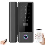 Golens Aluminium X37 Wifi Smart Glass Door Lock, Digital Glass Lock With Wireless Remote,Pin, Ic Card, Key Auto Locking High Strength (Standard Size10-12 Mm Thickness Of Glass)