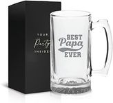 Best Papa Ever Beer Glass Dad Mug - 16oz Beer Mug, Dad Birthday Gifts, Funny Dad Gifts Ideas, Fathers Day Beer Mug, Papa Glass, Papa Beer Mug, Beer Mugs for Dad, Papa Beer Glass- Gift for Dad