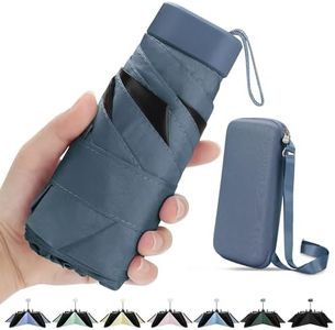 ZOMAKE UV Mini Umbrella - Lightweight Travel Umbrellas 99% UV Protection, Small Compact Portable for Women Men Kids Multiple Colors (Blue)