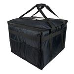 Hot Food Bag For Pizza, Takeaway, Restaurant, Picnic, Indian, Chinese, Kebabs, Catering, Delivery Bag, Thermal Insulated 45x45x35cm HFB70L - Black