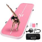 UrbanLuxe Air Tumble Track Gymnastics Mat, Inflatable Gymnastics Tumbling Mat 6.6ft 10ft 13ft 16ft 20ft/4In Air Tumble Track with Air Pump, For Family Use/Yoga/Water/Dance-3m, Pink