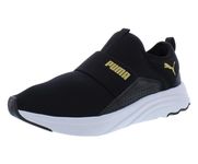 PUMA Women's Softride Sophia Slip On Sneaker Blk/Gld 7.5 Medium US