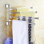 CSI INTERNATIONAL Towel Bar Towel Rod Stainless Steel Bathroom Wall Mount Swing Hanger Towel Rack Holder Storage Organizer (4-Arm, 12 inch)