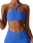 Adigau Women's Sport Bras Strapless Yoga Bandeau Underwear Wireless Padded Tube Top One Shoulder Backless Bras S-XL, 02 Blue, X-Large