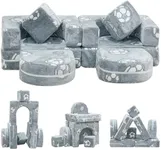 furlinkhm Modular Kids Play Couch, Kids Couch for Playroom Bedroom, Glow in The Dark, 5 Seconds Instant Expansion, Glowing Football, Grey