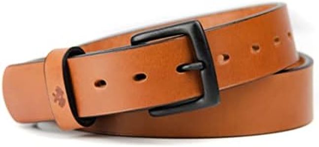 Main Street Forge All American Leather Belt | Made in USA | Men's Heavy Duty Work Belt | EDC Belt, All American Tan, Pant Size 34 (Belt Size 36)