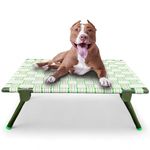 Dhara Elevated Leg Foldable Pet Dog Bed | Iron Frame with Nylon Straps Outdoor, Indoor Use | Size 36x24x12 inch | Strong Quality | Ideal Travel & Home Pet Furniture