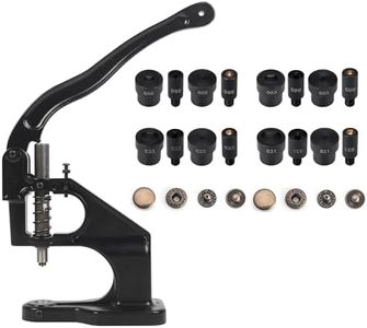 WUTA Hand Press Button Installation Machine Manual Press Grommet Eyelet Installer Tools Snap Fastener Metal Mold Mute Craft Tool (Machine+666+665+633+831 Mold) Set