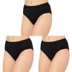 Bummer Women's Solid Micro Modal Hipsters Panties | Soft & Breathable Underwear | Combo Pack of 3 (in, Alpha, L, Nox,Nox,Nox)