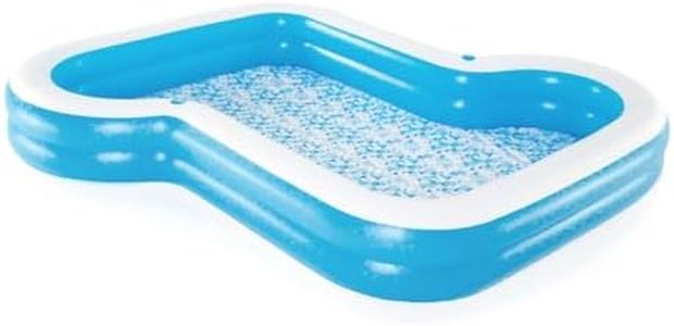 Bestway Swimming Pool 305 x 274 x 46cm Kids Clear Above Ground, Inflatable, Safe Play Toys Fun with Removable Sunshade Family for Indoor or Outdoors Garden, 2-ply Design Blue