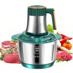 Meat Grinders, 5L 500W Meat Mincer Electric Food Chopper Meat Blenders Meat Grinder Food Chopper Food Grinder Stainless Steel Bowl Chopper for Meat Vegetables Fruits (Green)