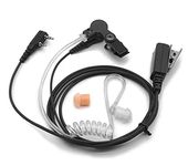 SUNDELY® Earpiece FBI Style Acoustic Headset for Radio Kenwood TK3000 TK3201 TK3701D TH-F7E Mitex Wouxun Baofeng BF-888S BF-F8HP GT-3TP GT-5R UV-5R UV-5RA UV-9R UV-82 GT-3TP TYT UV8000e PTT Mic