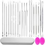 Pimple Popper Tool Kit，Facial Pimple Popper，22 Pcs Blackhead Remover Tools，Whitehead Popping, Extraction Tools for Estheticians with Iron box