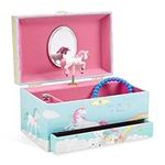 Jewelkeeper Girl's Musical Jewelry Storage Box with Pullout Drawer, Rainbow Unicorn Design, The Beautiful Dreamer Tune