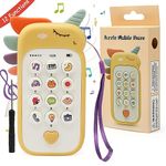 JoyJoyful Baby Phone Toys 6 to 12 Months Boys Girls Gifts, Sensory Toys for 1 Year Old Babies, Musical Sounds Toys, Interactive Silicone Cell Phone Toy with Early Education