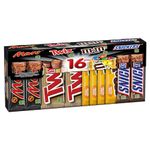 MARS, TWIX, M&M's Peanut, Assorted Chocolate Candy Bars, Variety Pack, 16 Full Size Bars, 840g