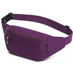 Bumbags Waist Fanny Packs for Men Women Fashion Bum Bag with Adjustable Belt for Sport Running Hiking Jogging Travel Cycling Walking Dog Boys Ladies (Purple)