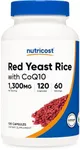 Nutricost Red Yeast Rice with CoQ10 1300mg, 120 Capsules, 60 Servings - Non-GMO, Gluten Free