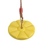 Shopster 6.4 ft Round Monkey Disc Swing for Kids, Height Adjustable Outdoor Swing for Kids & Adults,Heavy Duty Material, Indoor & Outdoor Use, 120kg Weight Capacity, Includes Carabiner - Yellow