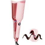 Wavytalk Power Wave Hair Crimper, Curling Iron Hair Crimper Waver, Ventilation Design for Less Damage, Ionic Reduces Frizz, Effortless-Waver, Dual Voltage Crimping Iron, Pink