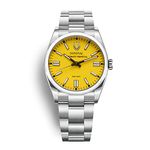 DONOVAL Men's Automatic Watch 41 mm Stainless Steel with Colorful Dial and Deployant Clasp – Underwater 30 m – with Premium Box and Warranty – Automatic Perpetual, Silver And Yellow, Luxury, elegant