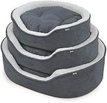 Kazoo Manhattan Dog Bed, Medium, Grey/White