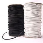 AN Sunshine Combo of Black & White Strong Elastic Bungee Rope Shock Cord Tie Down DIY Jewelry Making 4mm x 5 Meters Each