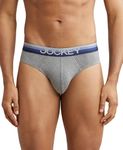 Jockey Men's Super Combed Cotton Elastane Stretch Solid Brief with Ultrasoft and Durable Waistband_US07_Mid Grey Melange_L