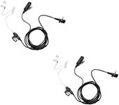 HEOPBIRD Earpiece Headset for Yaesu Vertex Standard VX-261 EVX-261 EVX-534 EVX-531 VX-231 351 354 264 Walkie Talkie 2 Way Radio with Surveillance Kit Covert Acoustic Tube Earphone and PTT Mic, 2 Pack