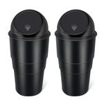 Oblivion Car Dustbin 2 Pc – Waste Management Bin for Car, Office, Home & Vehicle – Car Accessories, Portable Garbage Organizer with Lid, Small Trash Box for Table, Desk, Kitchen & Travel (Black)