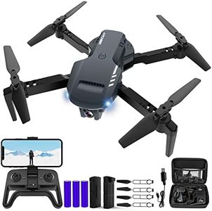 RADCLO Mini Drone with Camera - 1080P HD FPV Foldable Drone with Carrying Case, 2 Batteries, 90° Adjustable Lens, One Key Take Off/Land, Altitude Hold, 360° Flip, Toys Gifts for Kids and Adults