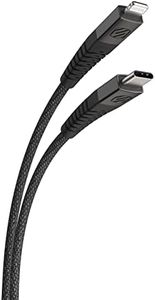 Scosche HDCI4B4SG-SP Strikeline Heavy-Duty MFi Certified Premium Charge & Sync Braided Cable for Lightning and USB-C Devices 4-ft. Space Gray/Black