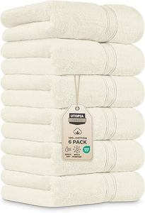 Utopia Towels [6 Pack Premium Hand Towels Set, (16 x 28 inches) 100% Ring Spun Cotton, Ultra Soft and Highly Absorbent 600GSM Towels for Bathroom, Gym, Shower, Hotel, and Spa (Ivory)